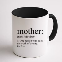 Mother Definition One Person Who Does The Work Of Twenty For Free Mug