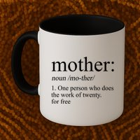 Mother Definition One Person Who Does The Work Of Twenty For Free Mug