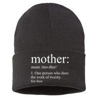 Mother Definition One Person Who Does The Work Of Twenty For Free Sustainable Knit Beanie