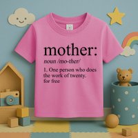Mother Definition One Person Who Does The Work Of Twenty For Free Toddler T-Shirt