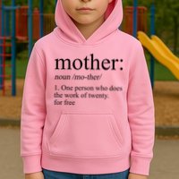 Mother Definition One Person Who Does The Work Of Twenty For Free Kids Hoodie