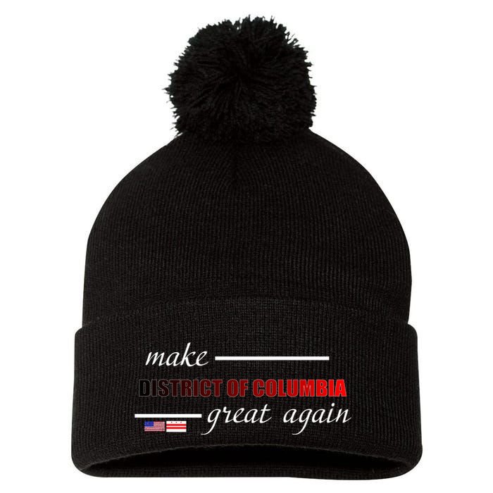 Make District Of Columbia Great Again Pom Pom 12in Knit Beanie