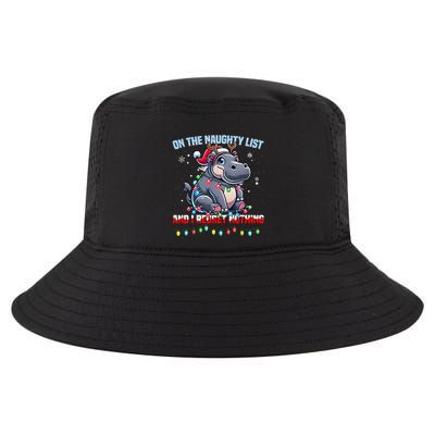 Moo Deng On The List Of Naughty And I Regret Nothing Xmas Cool Comfort Performance Bucket Hat
