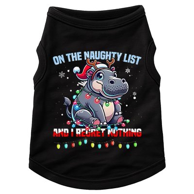 Moo Deng On The List Of Naughty And I Regret Nothing Xmas Doggie Tank