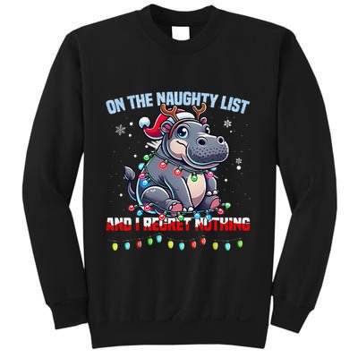 Moo Deng On The List Of Naughty And I Regret Nothing Xmas Sweatshirt