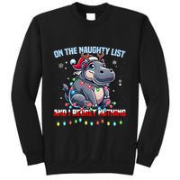 Moo Deng On The List Of Naughty And I Regret Nothing Xmas Sweatshirt