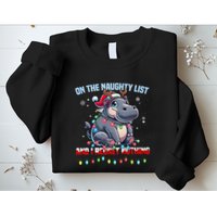 Moo Deng On The List Of Naughty And I Regret Nothing Xmas Sweatshirt