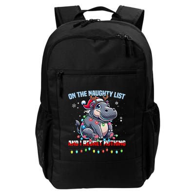 Moo Deng On The List Of Naughty And I Regret Nothing Xmas Backpack