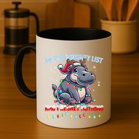 Moo Deng On The List Of Naughty And I Regret Nothing Xmas Mug