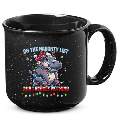 Moo Deng On The List Of Naughty And I Regret Nothing Xmas 15oz Campfire Ceramic Mug