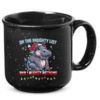 Moo Deng On The List Of Naughty And I Regret Nothing Xmas 15oz Campfire Ceramic Mug