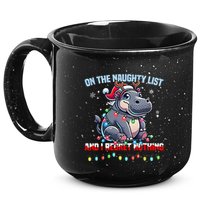 Moo Deng On The List Of Naughty And I Regret Nothing Xmas 15oz Campfire Ceramic Mug