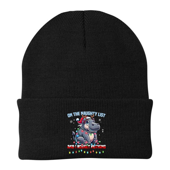 Moo Deng On The List Of Naughty And I Regret Nothing Xmas Beanie