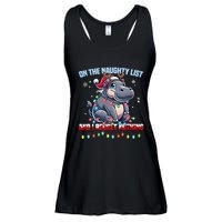 Moo Deng On The List Of Naughty And I Regret Nothing Xmas Ladies Essential Flowy Tank