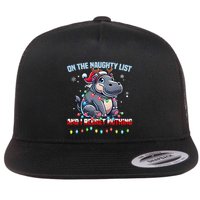 Moo Deng On The List Of Naughty And I Regret Nothing Xmas Flatbill Hat