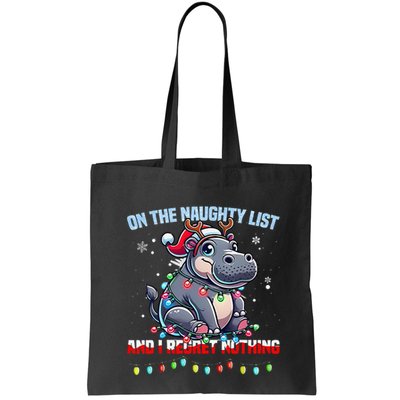 Moo Deng On The List Of Naughty And I Regret Nothing Xmas Bag