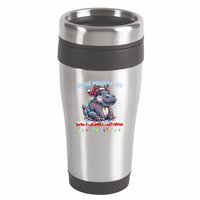Moo Deng On The List Of Naughty And I Regret Nothing Xmas 16oz Travel Tumbler