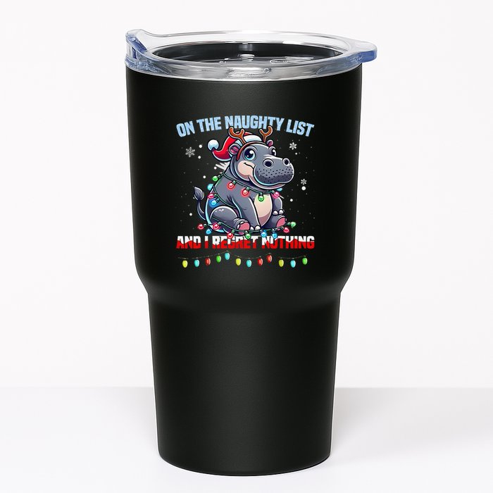 Moo Deng On The List Of Naughty And I Regret Nothing Xmas Tumbler