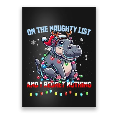 Moo Deng On The List Of Naughty And I Regret Nothing Xmas Poster