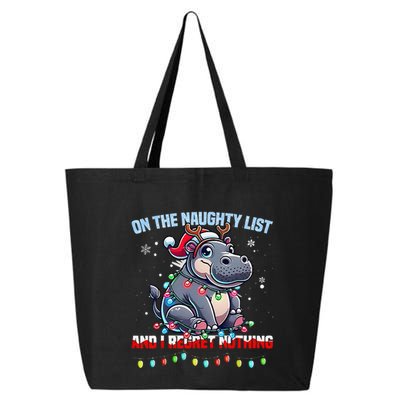Moo Deng On The List Of Naughty And I Regret Nothing Xmas 25L Jumbo Tote