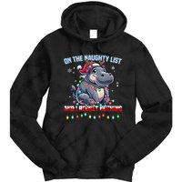 Moo Deng On The List Of Naughty And I Regret Nothing Xmas Tie Dye Hoodie