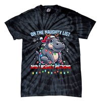 Moo Deng On The List Of Naughty And I Regret Nothing Xmas Tie-Dye T-Shirt