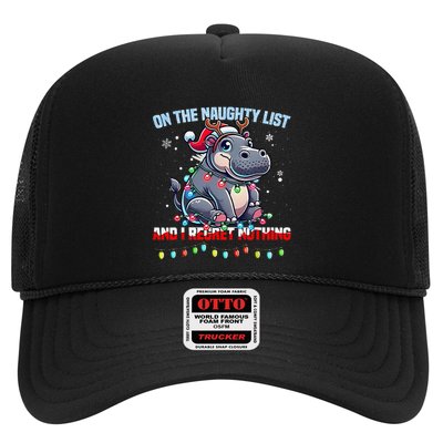 Moo Deng On The List Of Naughty And I Regret Nothing Xmas Trucker Hat
