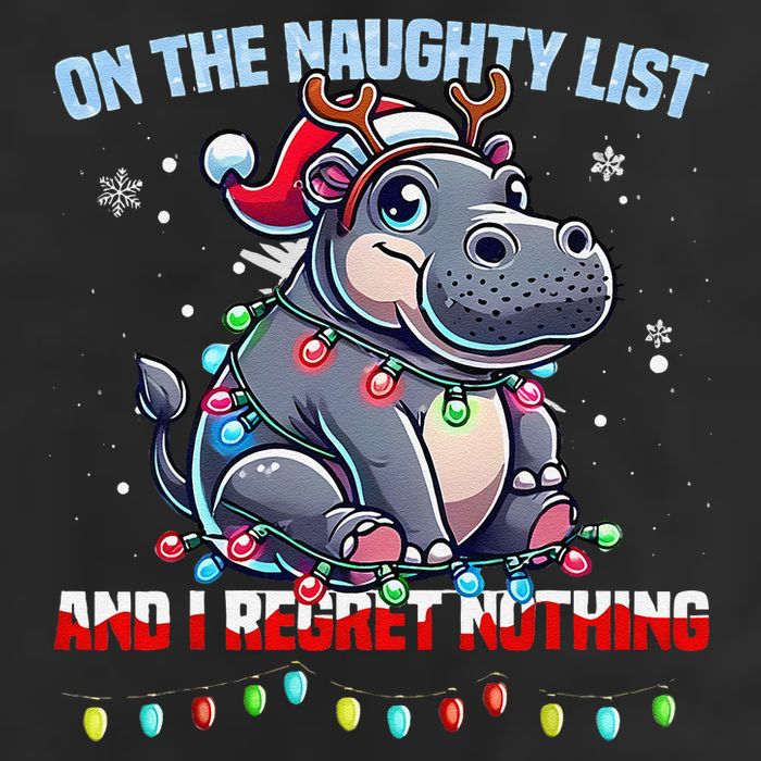 Moo Deng On The List Of Naughty And I Regret Nothing Xmas Trucker Hat
