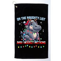 Moo Deng On The List Of Naughty And I Regret Nothing Xmas Golf Towel