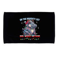 Moo Deng On The List Of Naughty And I Regret Nothing Xmas Microfiber Hand Towel