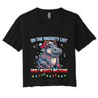 Moo Deng On The List Of Naughty And I Regret Nothing Xmas Crop Top
