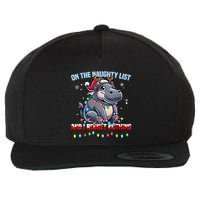 Moo Deng On The List Of Naughty And I Regret Nothing Xmas Wool Snapback Cap