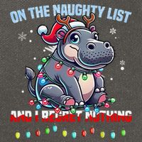 Moo Deng On The List Of Naughty And I Regret Nothing Xmas Cotton Canvas Backpack