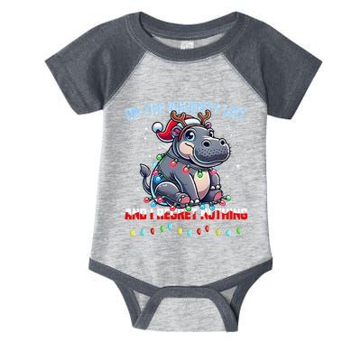 Moo Deng On The List Of Naughty And I Regret Nothing Xmas Infant Baby Jersey Bodysuit