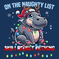 Moo Deng On The List Of Naughty And I Regret Nothing Xmas Infant Baby Jersey Bodysuit