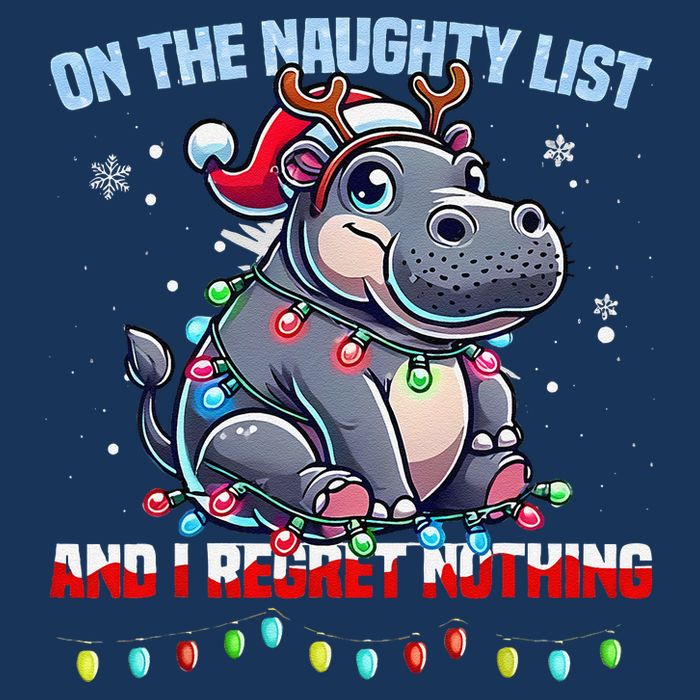 Moo Deng On The List Of Naughty And I Regret Nothing Xmas Infant Baby Jersey Bodysuit