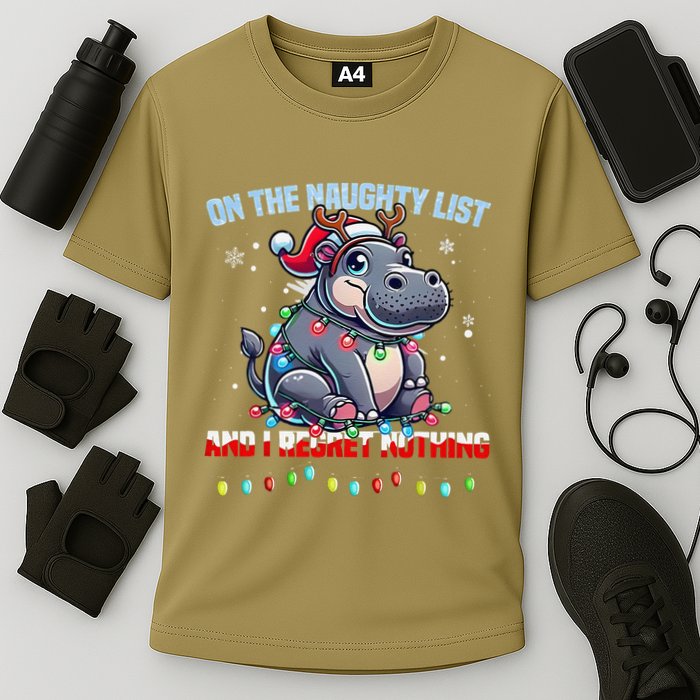 Moo Deng On The List Of Naughty And I Regret Nothing Xmas Performance Shirt