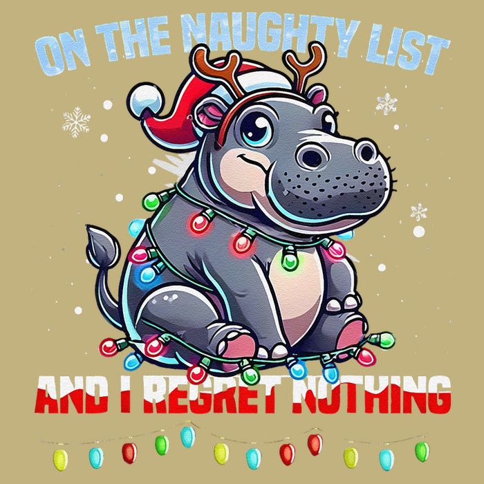 Moo Deng On The List Of Naughty And I Regret Nothing Xmas Performance Shirt