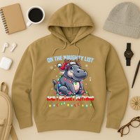 Moo Deng On The List Of Naughty And I Regret Nothing Xmas Hoodie