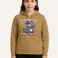 Moo Deng On The List Of Naughty And I Regret Nothing Xmas Hoodie