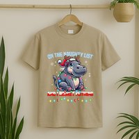 Moo Deng On The List Of Naughty And I Regret Nothing Xmas T-Shirt
