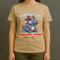 Moo Deng On The List Of Naughty And I Regret Nothing Xmas T-Shirt