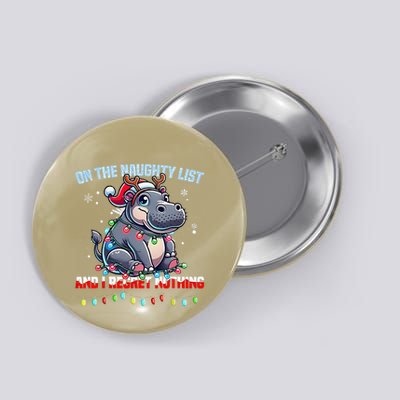 Moo Deng On The List Of Naughty And I Regret Nothing Xmas Button