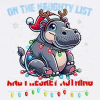 Moo Deng On The List Of Naughty And I Regret Nothing Xmas Garment-Dyed Sweatshirt
