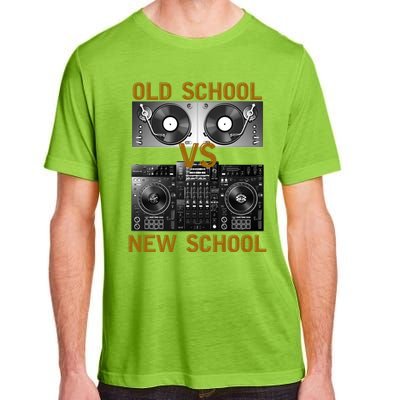 Music Djs Old School Vs New School Turntable Dj Equipt Cute Gift Adult ChromaSoft Performance T-Shirt