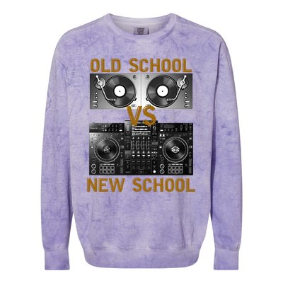 Music Djs Old School Vs New School Turntable Dj Equipt Cute Gift Colorblast Crewneck Sweatshirt