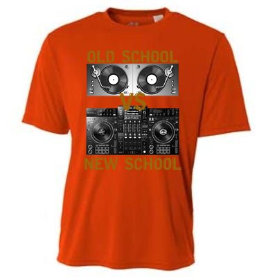 Music Djs Old School Vs New School Turntable Dj Equipt Cute Gift Cooling Performance Crew T-Shirt