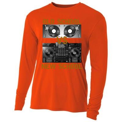 Music Djs Old School Vs New School Turntable Dj Equipt Cute Gift Cooling Performance Long Sleeve Crew