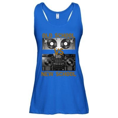 Music Djs Old School Vs New School Turntable Dj Equipt Cute Gift Ladies Essential Flowy Tank