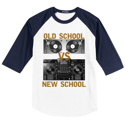 Music Djs Old School Vs New School Turntable Dj Equipt Cute Gift Baseball Sleeve Shirt